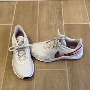 Nike White and Orange Air Max Athletic Shoes
